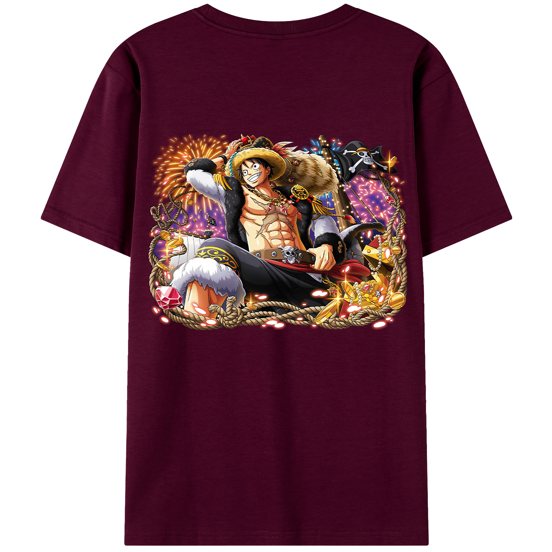 ワンピース モンキー・D・ルフィ ONE PIECE Monkey D. Luffy レディース半袖Tシャツ(バックプリント)
